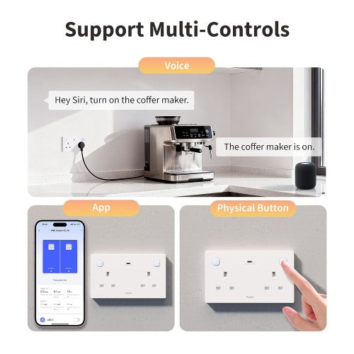 Aqara Wall Outlet H2 UK (Dual USB-C)