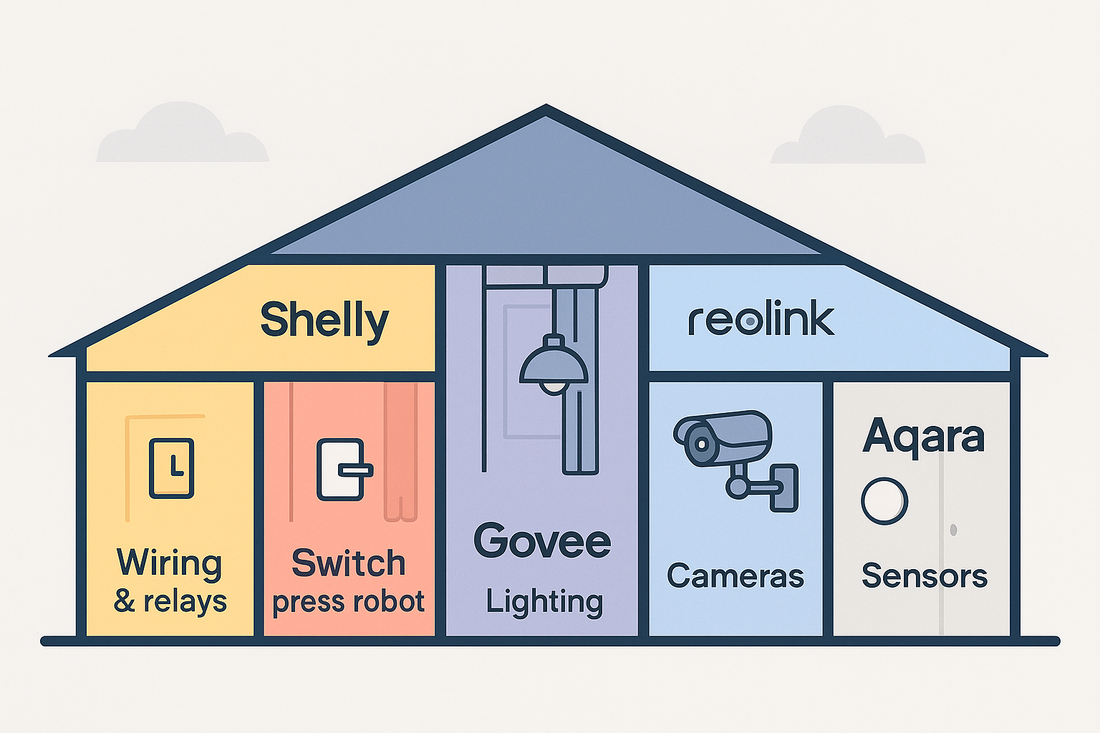 Choosing a Smart Home Brand: Shelly, SwitchBot, Govee, Reolink & Aqara Compared
