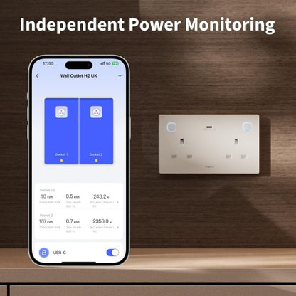 Aqara Wall Outlet H2 UK (Dual USB-C)
