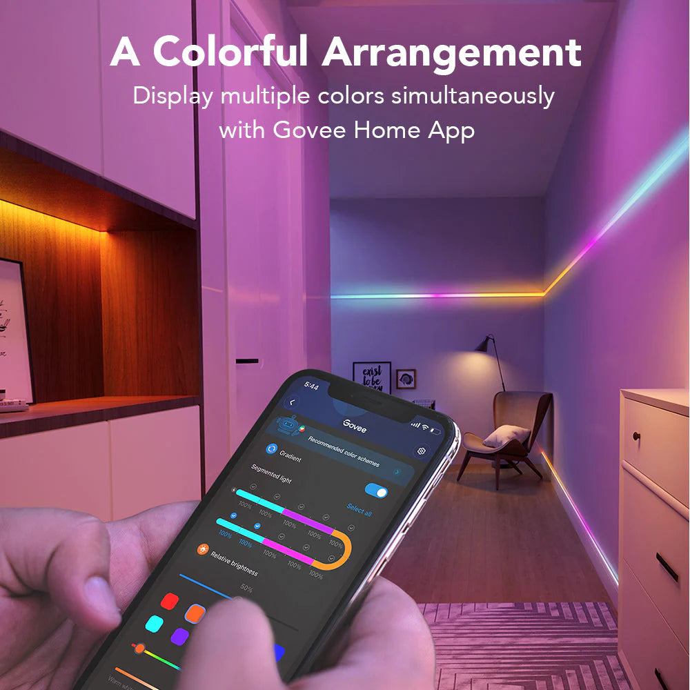 Govee RGBIC Wi-Fi + Bluetooth LED Strip Lights With Protective Coating