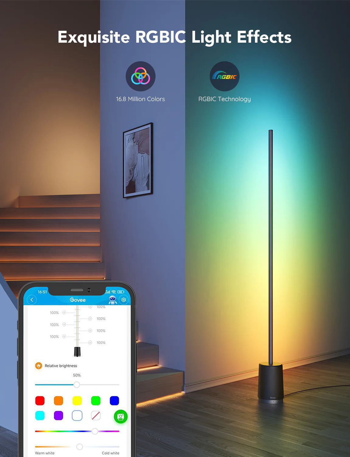 Govee Lyra RGBICWW Corner Floor Lamp